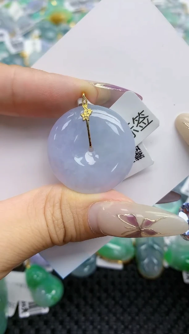 翡翠挂件18K金镶嵌174   天然翡翠A货