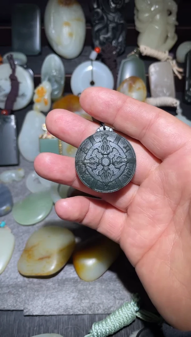 吊坠(不含链)未镶嵌和田玉和田玉青玉藏传牌