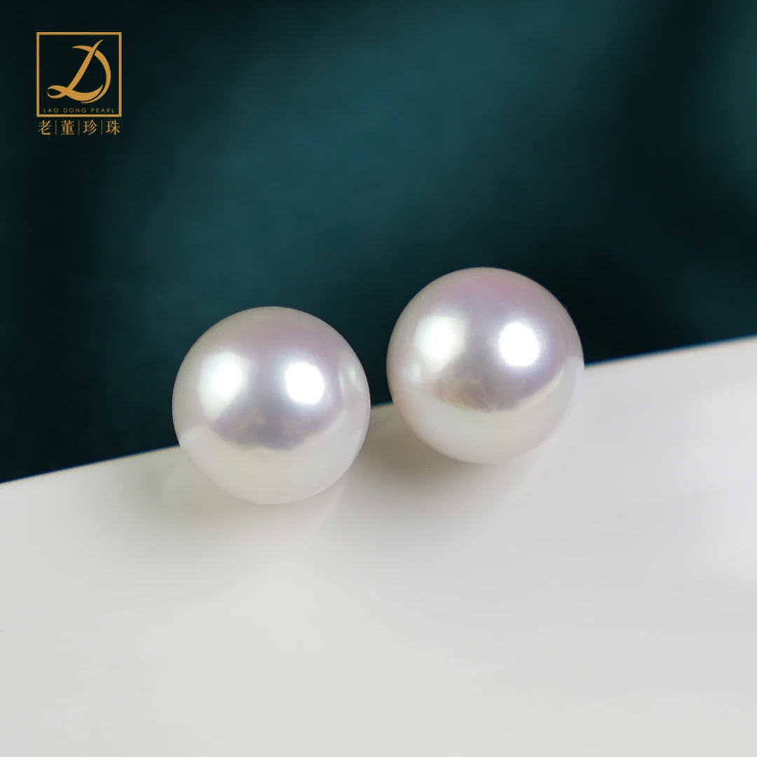 5A丨白色极光 爱迪生12-13mm18K金 强光微瑕耳钉 百搭素钉