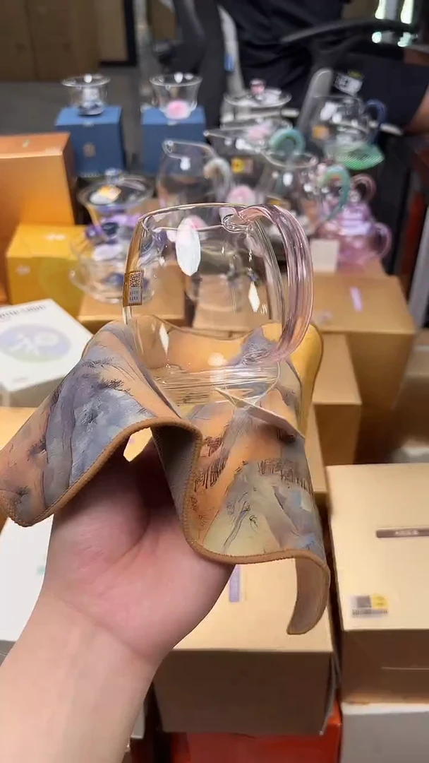 @@禾器晶彩澄然浅粉色+禾器茶巾千里江山图