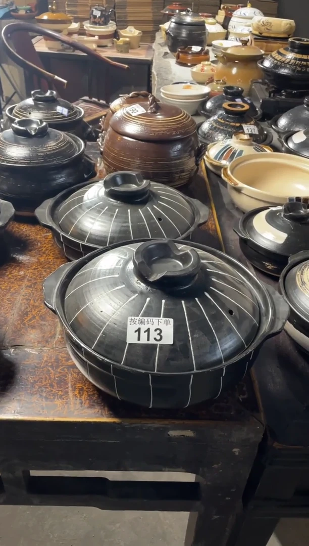 陶土23号113日式砂锅直径26.5高10.5容量3升