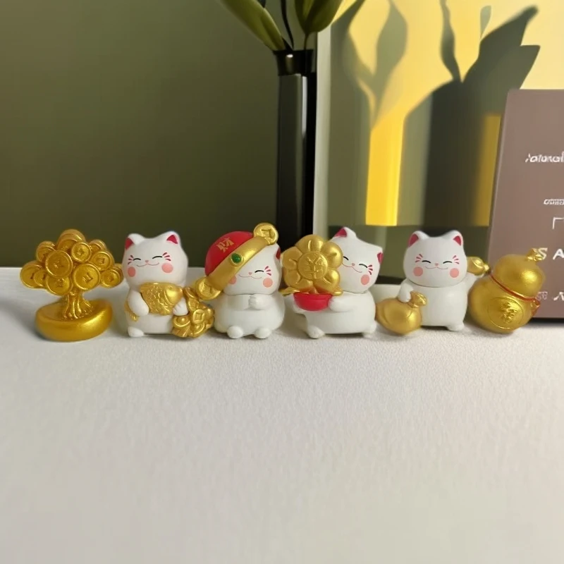 无聊招财猫陪你上班桌面小摆件治愈系情绪稳定解压摆件车内小饰品