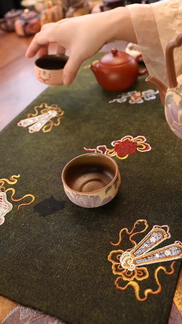 茶壶紫砂紫色牡丹杯