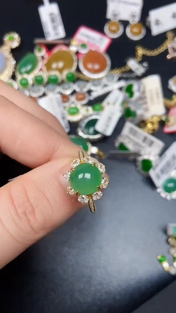 银S925镶嵌戒指翡翠2770