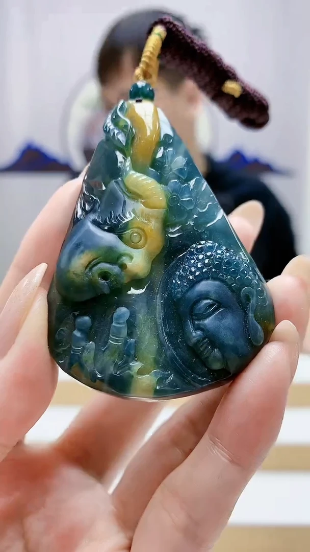 未镶嵌定制翡翠4868MM-毛货挂件55