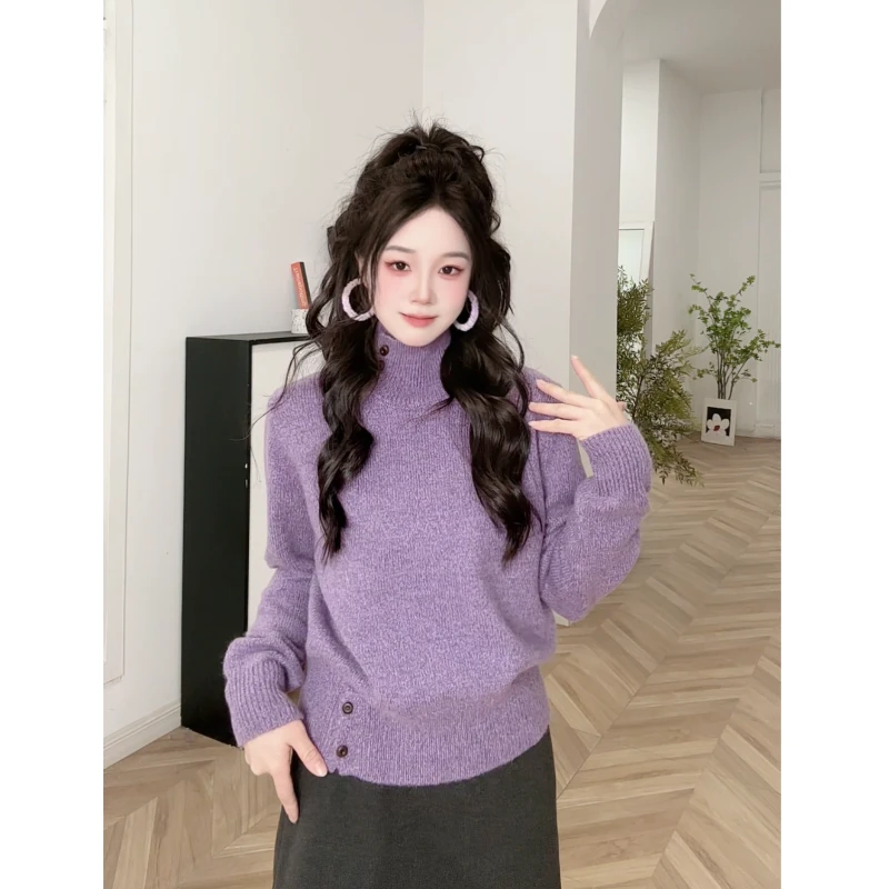 IEF/爱依服2025秋冬新款韩版文艺知性通勤气质设计感百搭毛织上衣
