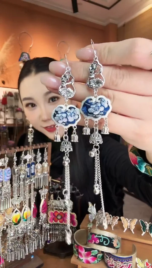 刺绣纯手工民族风耳环