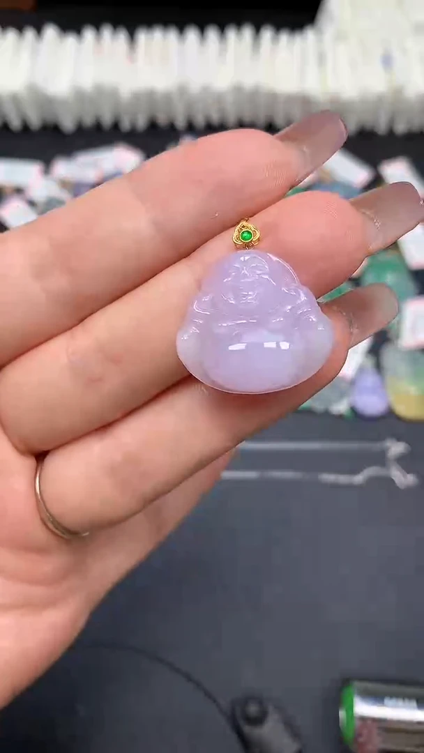 翡翠18K金镶嵌吊坠(不含链)MS188415