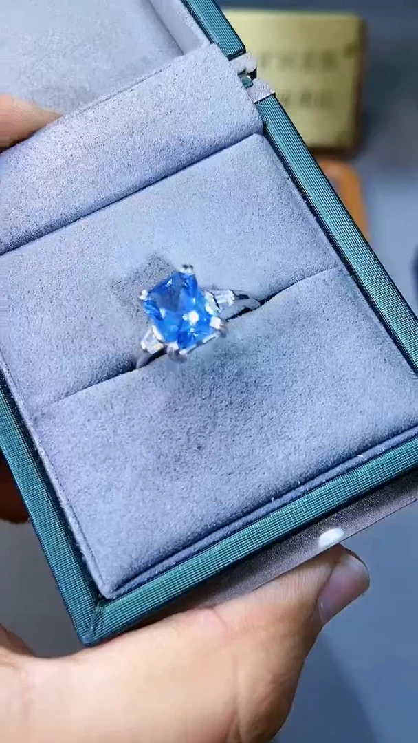 【闪购商品】海蓝宝石戒指银S925镶嵌354