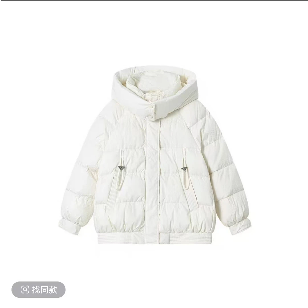 新款女士冬款温柔休闲风时尚短款90白鸭绒羽绒服