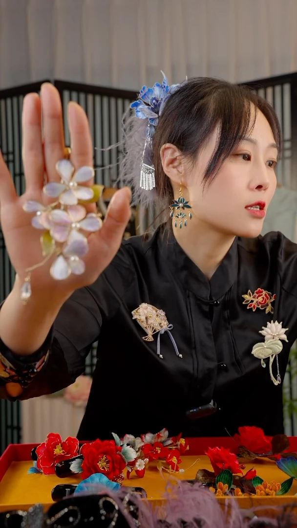 刺绣如*非遗苏绣绒花手工饰品