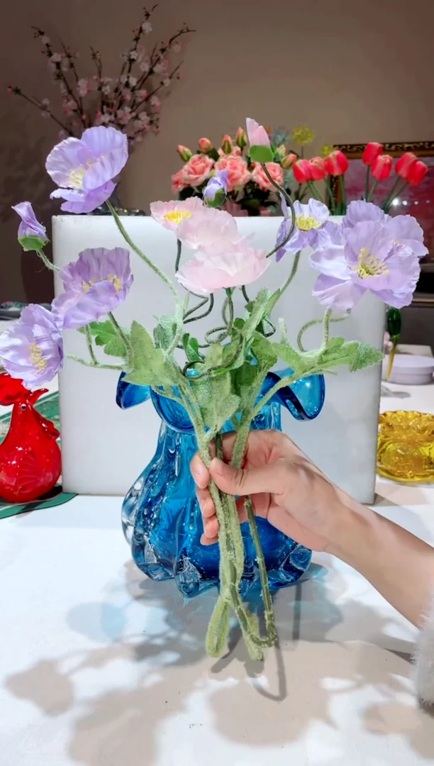 【闪购商品】琉璃手工艺品 莫奈花 两紫+一粉