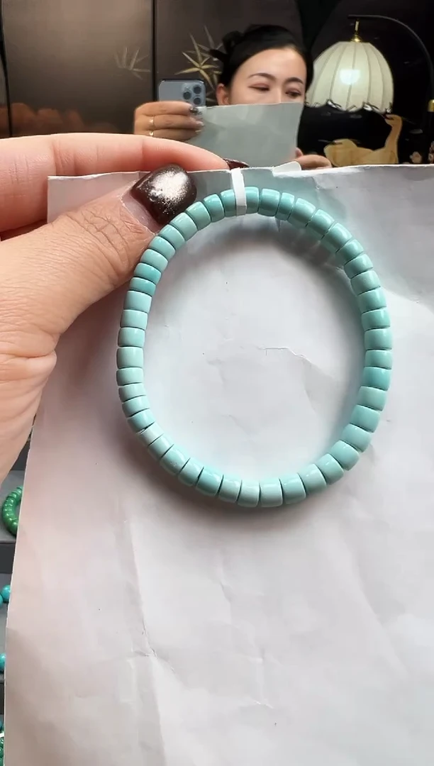 未镶嵌绿松石手串31卡5mm+