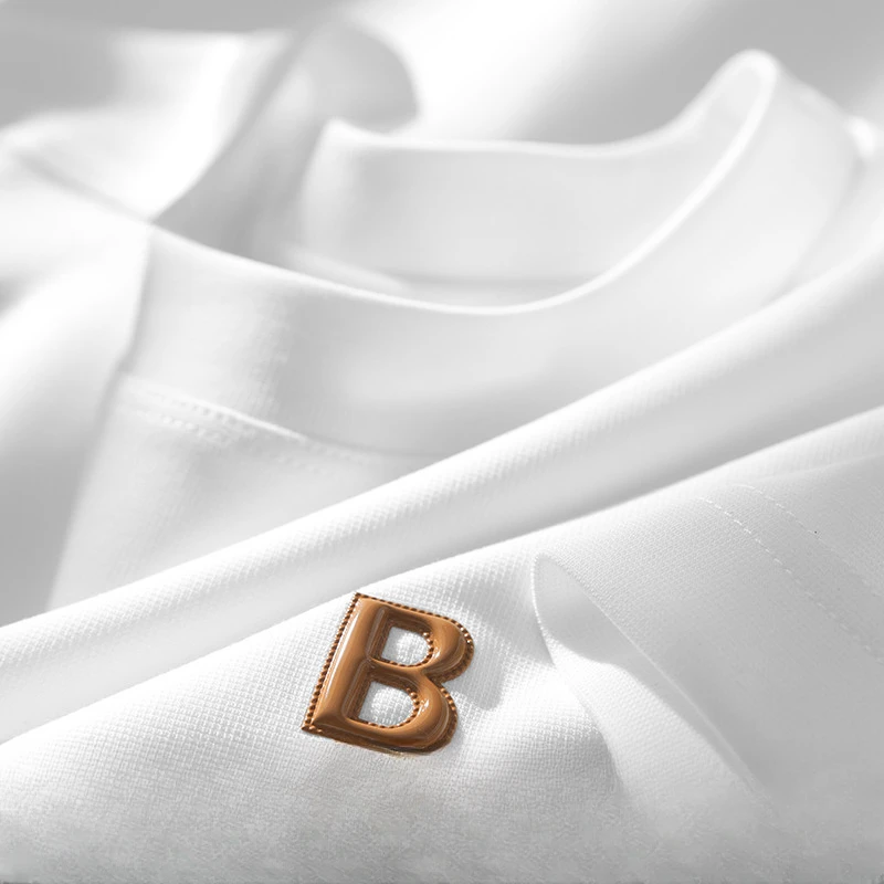 春夏季欧货高端冰感垂感t恤男短袖休闲重磅圆领半袖男上衣白色