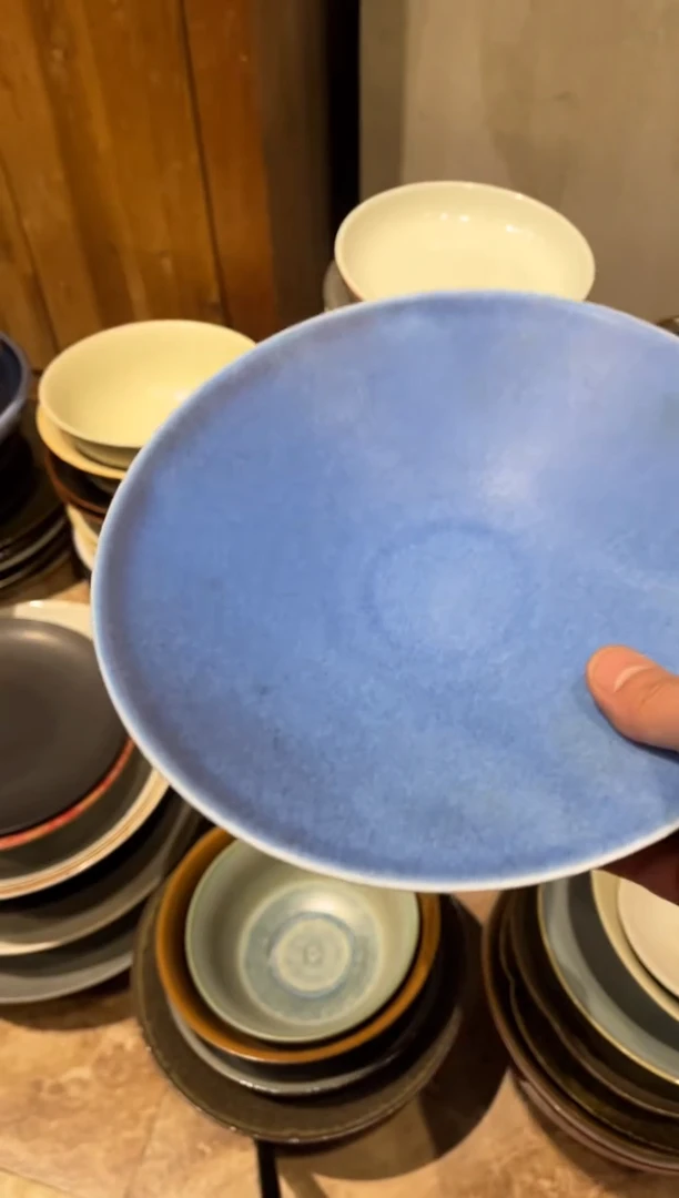 【闪购商品】瓷片613 微瑕蓝色九寸斗盘1个