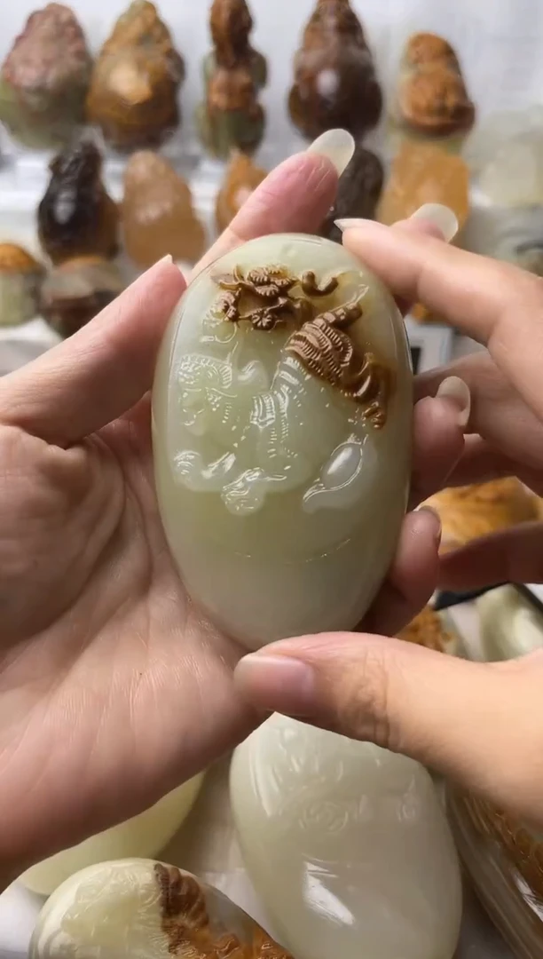 石材方解石手把摆件不退换虎