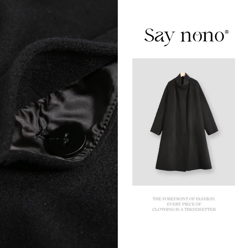懒猫nono│Saynono 绵羊毛山羊绒长款大衣毛呢外套/BL6899841