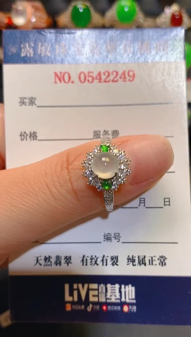 银S925镶嵌翡翠耳饰天然