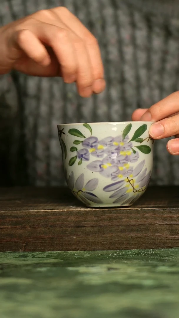 陶瓷青诗集手工手绘瓷器