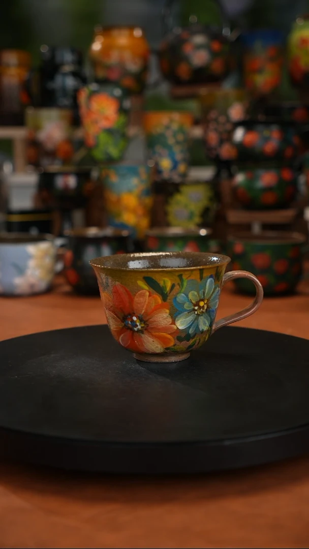 紫砂油画手绘釉下彩