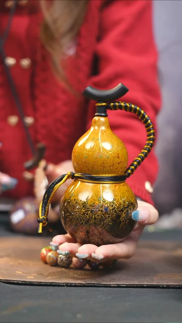 【闪购商品】WW133漆艺酒葫芦不包手串及旋转底座