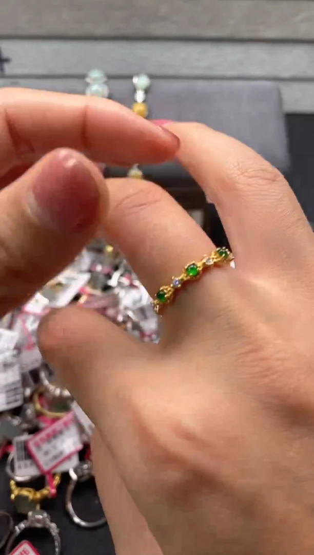 【闪购商品】翡翠戒指银S925镶嵌222222222   8