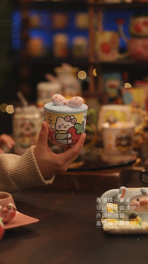 陶瓷景德镇可爱陶瓷釉下彩绘设计师款