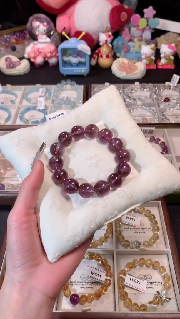 水晶手链银S925镶嵌3M紫水晶设计款