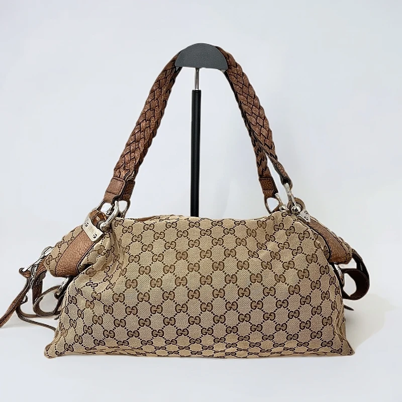 95新 GUCCI/古驰 12025355 Gucci老花竹节编织托特包  39*26
