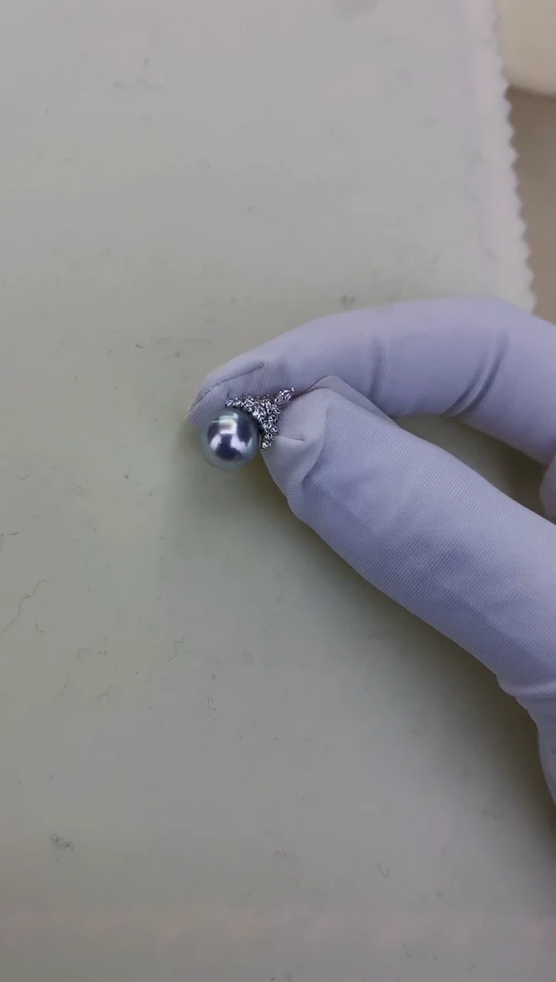 银S925镶嵌DA海水珍珠 GD205 吊坠赠银链 9