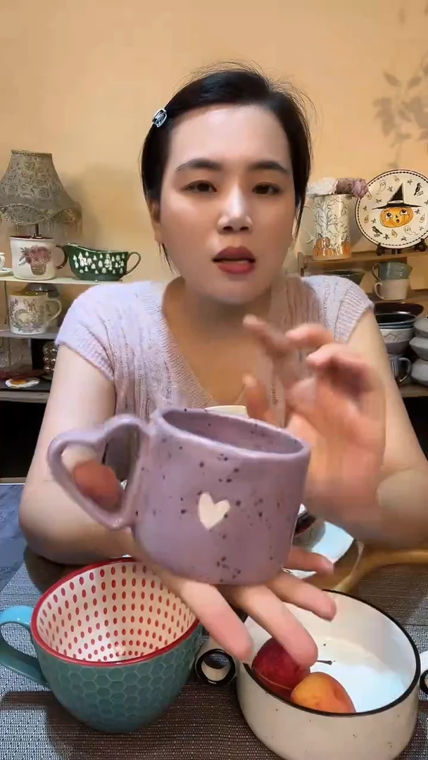 瓷片异形杯子 微瑕介意勿拍