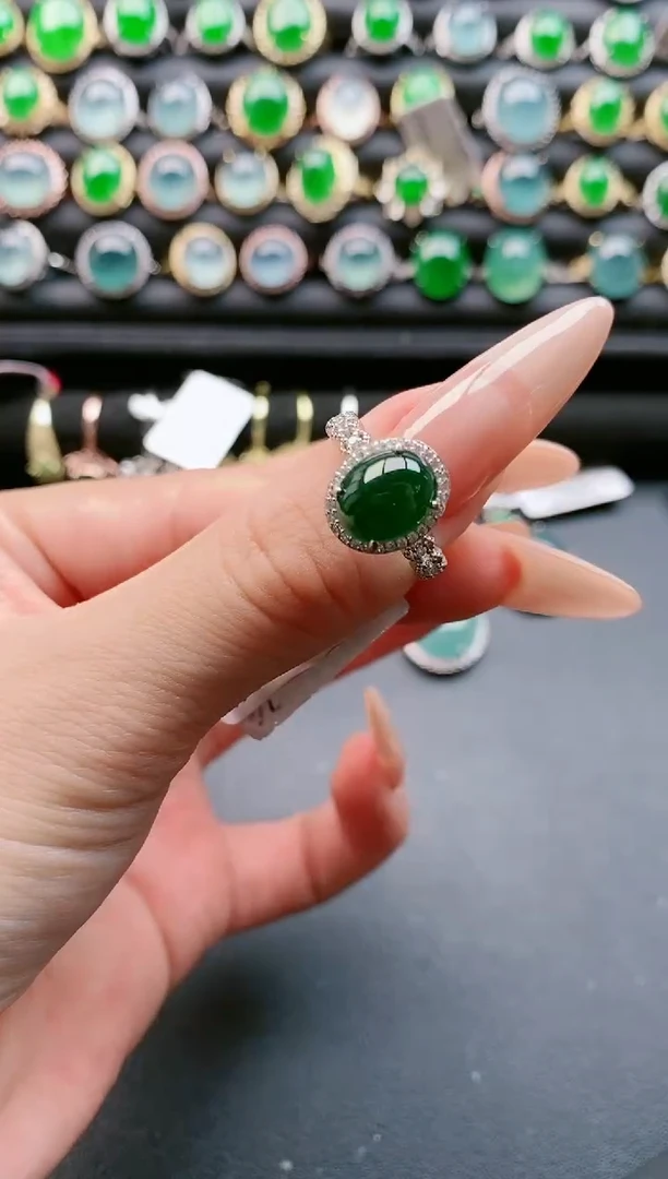 【闪购商品】翡翠戒指银S925镶嵌1111111