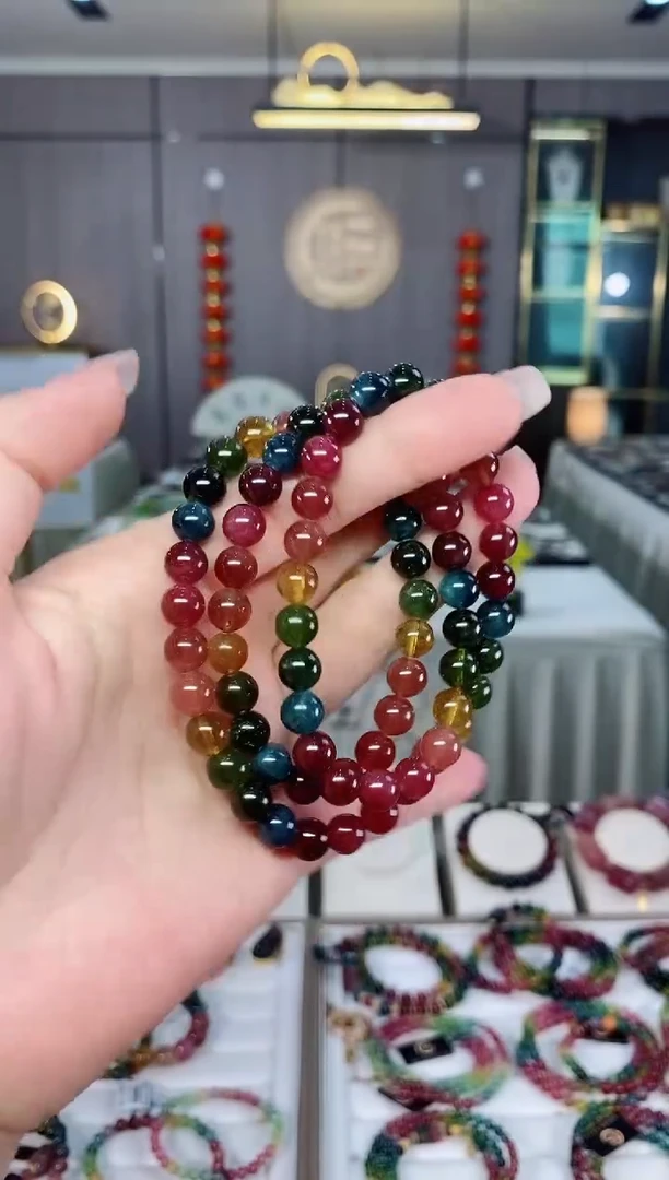 老矿碧玺三圈手串7mm+未镶嵌碧玺hon多样性发货一条