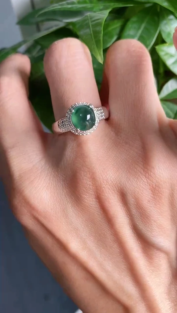 【闪购商品】翡翠戒指未镶嵌缅甸天然A货翡翠22    7-