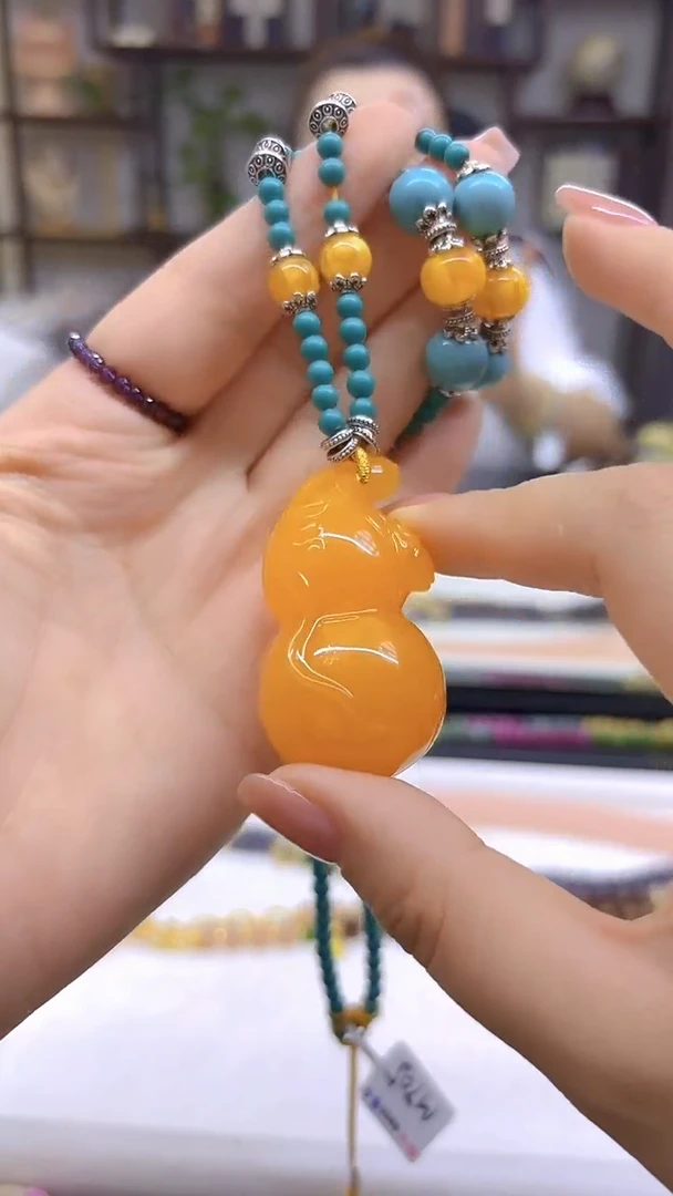 未镶嵌毛衣链蜜蜡DIY款M705