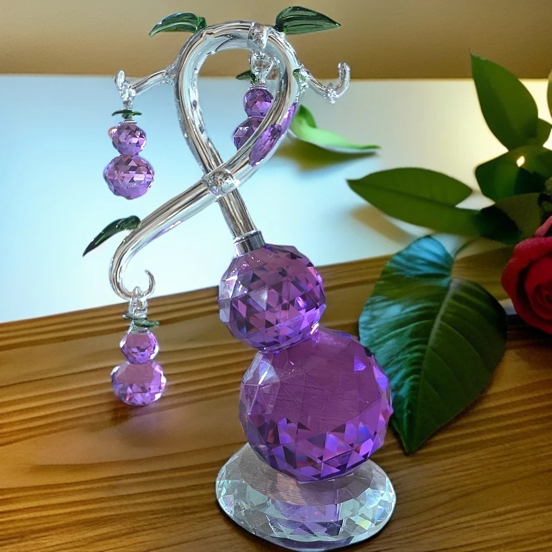 多子多福紫葫芦葫芦摆件客厅玄关电视柜装饰工艺品乔迁新居花器