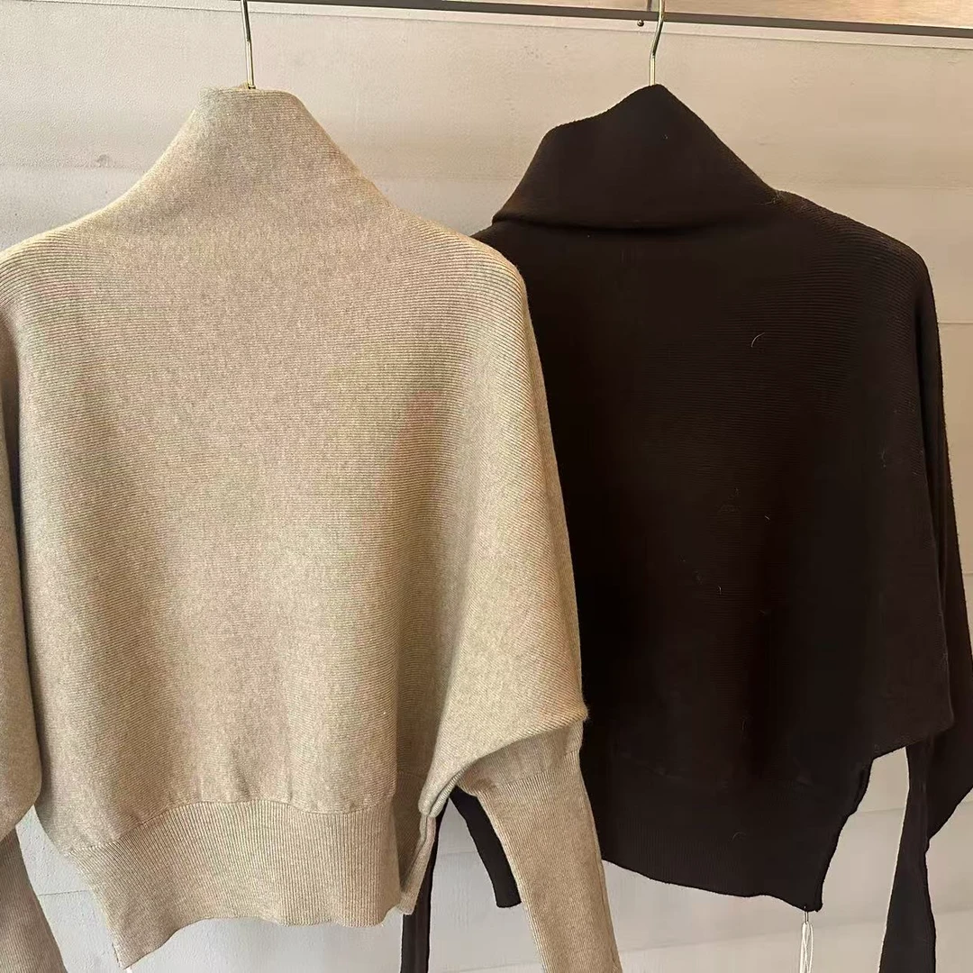 蝙蝠套头长袖针织毛针织衫打底衫麦迪尚品针织衫上衣