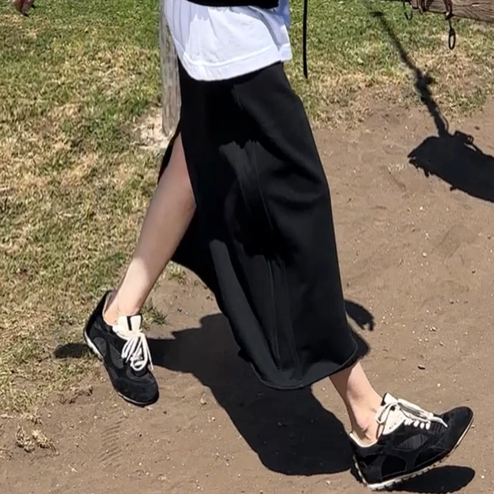 AMAZING IN | 1oo%棉 | 极简时尚后开叉半身裙 A250225-AI54ASK01