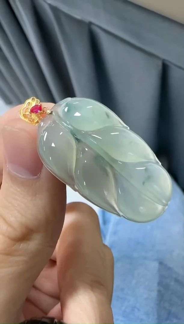 吊坠(不含链)18K金镶嵌翡翠翡翠吊坠