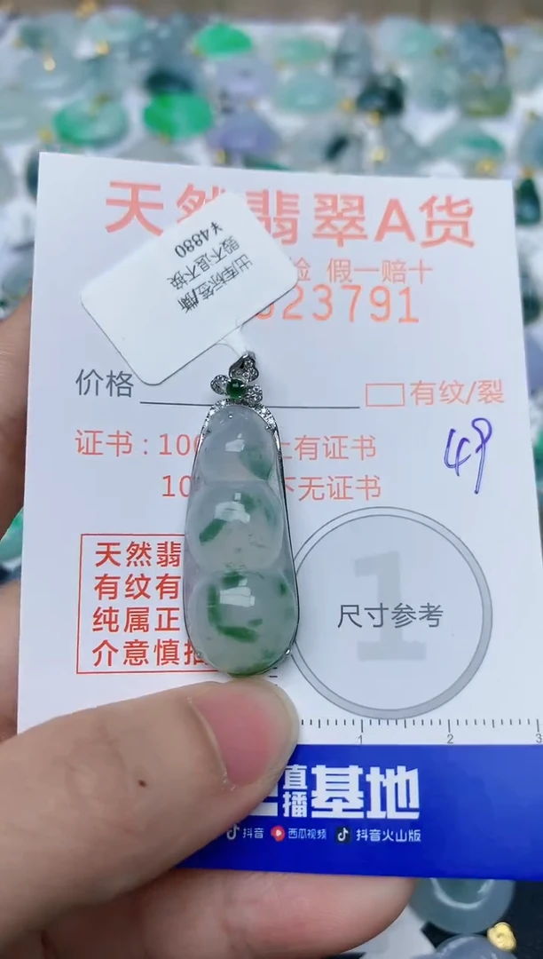 【闪购商品】翡翠颈饰18K金镶嵌天然翡翠A货    49