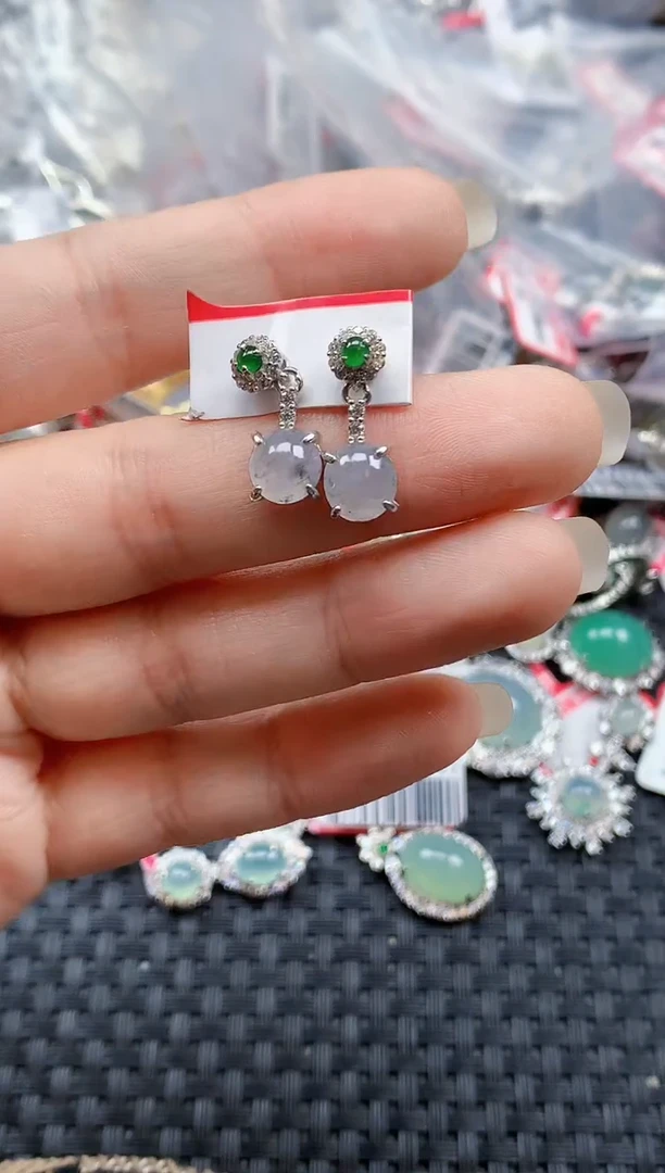 银S925镶嵌戒指翡翠天然A货缅甸翡翠