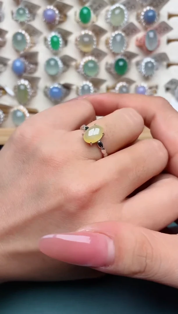 银S925镶嵌戒指翡翠.