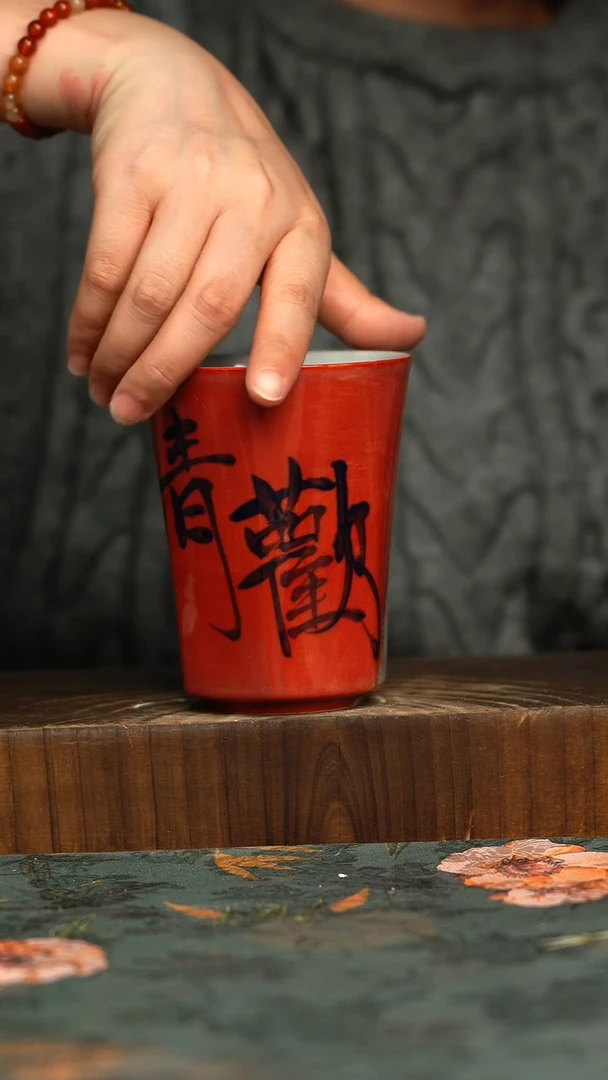 杯釉下彩手工手绘同款陶器