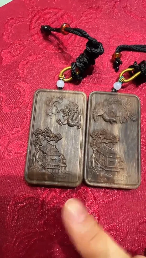 【闪购商品】沉香木摆件06龙凤对牌 正德高级精美精品