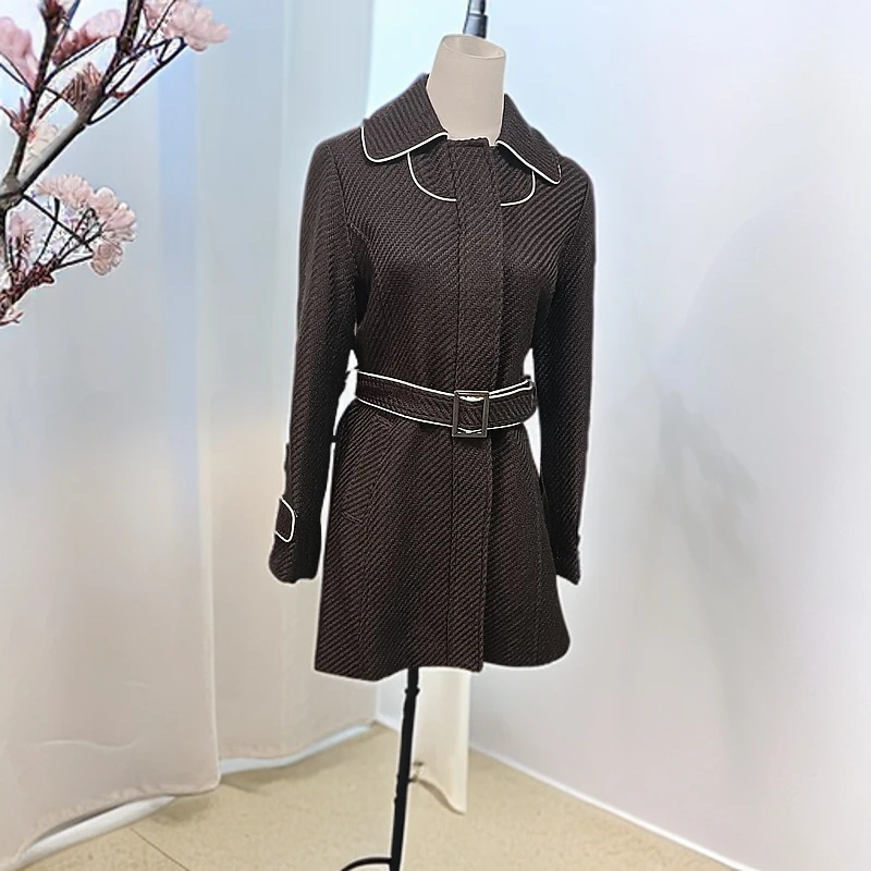 秋冬修身显瘦中长款外套9030