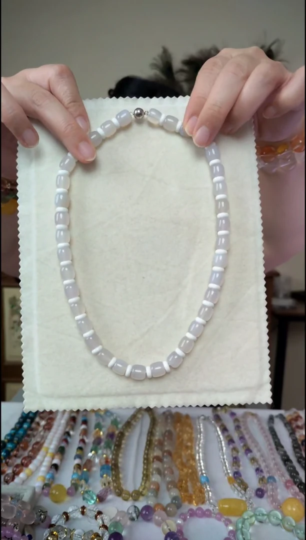 合金颈饰玛瑙/玉髓天然玉髓项链