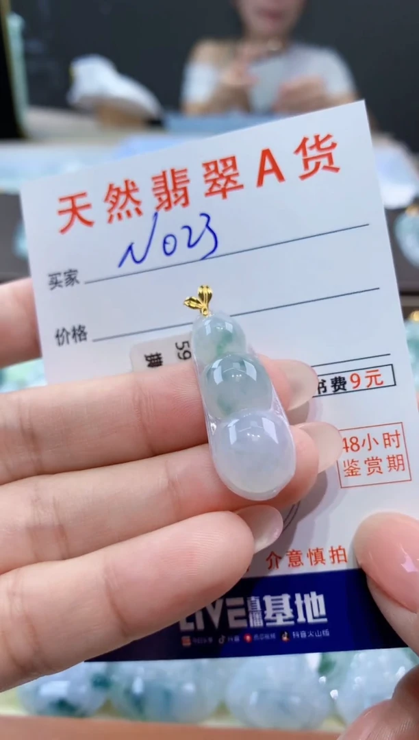 颈饰18K金镶嵌翡翠天然翡翠A货挂件