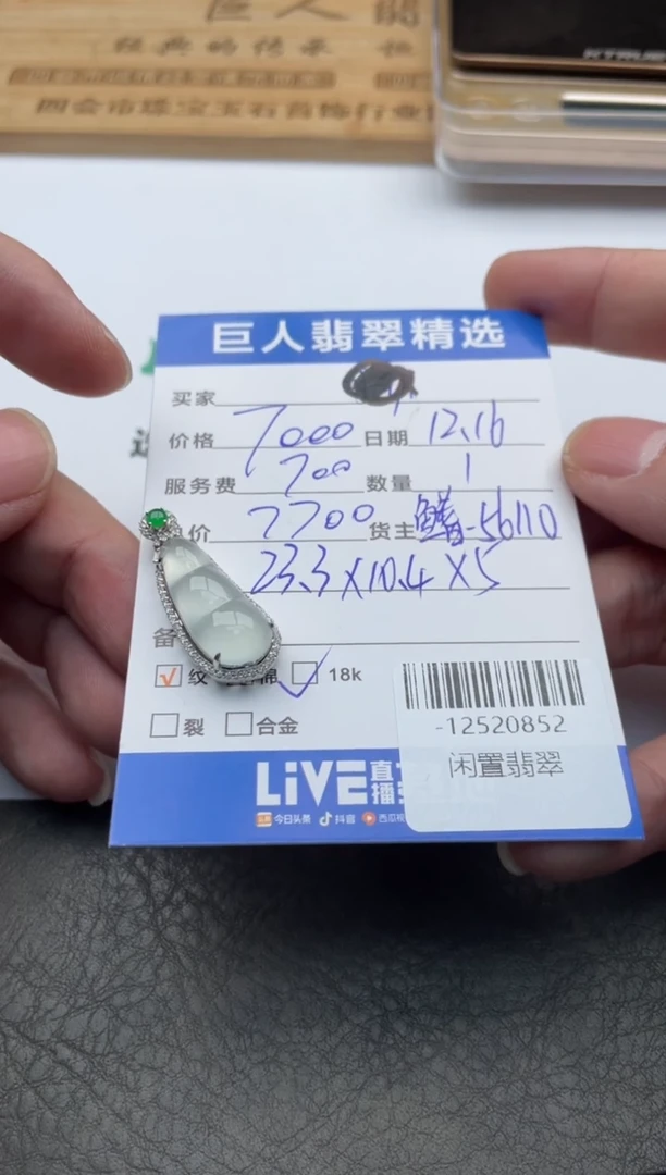 颈饰18K金镶嵌翡翠多人-12520852