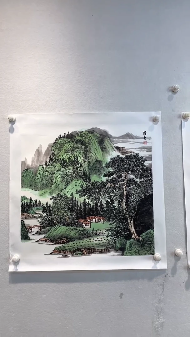 国画Y.谢老师山水4平尺