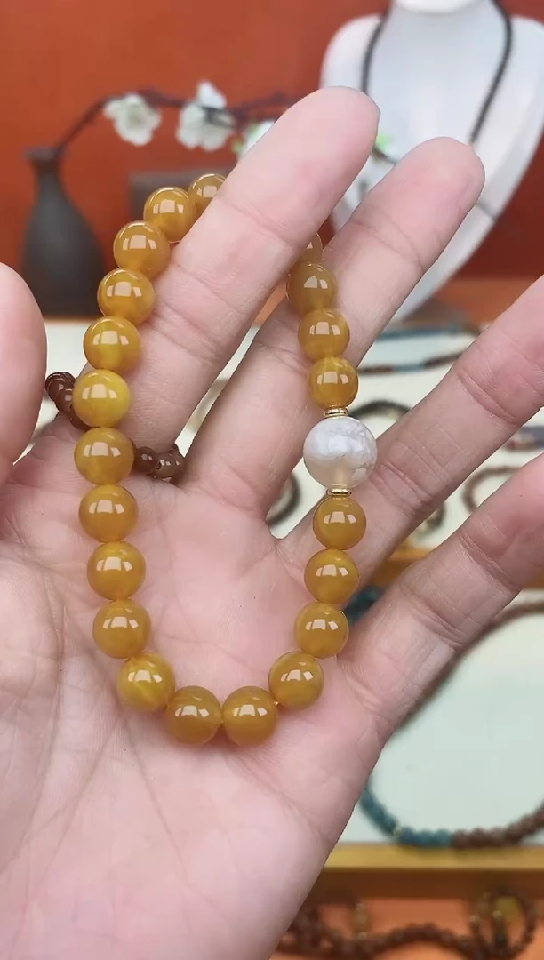 【闪购商品】蜜蜡手链未镶嵌08老蜡单圈